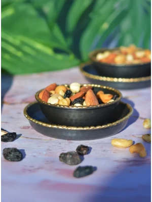 BAKIR ÇEREZLİK GOLD ERİTME DETAYLI TABAKLI 2Lİ (4 PARÇA)