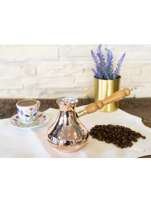 BAKIR CEZVE MODERN RUS ÇEKİÇ DÖVME MODEL ( 4 KİŞİLİK)