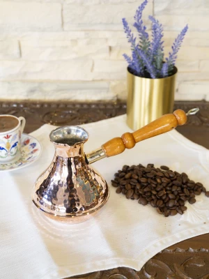 BAKIR CEZVE MODERN OVAL ÇEKİÇ DÖVME MODEL SET