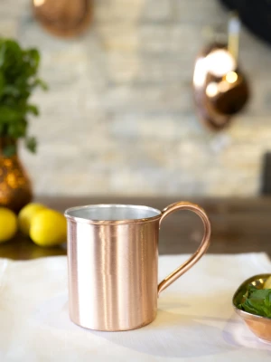 Bakır Kupa Bardak Düz Model Mat Bakır Renk 500 ml