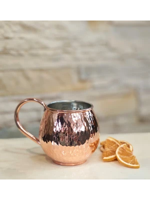 BAKIR KUPA BARDAK CHUBBY MULE MUG ÇEKİÇ DÖVME BARDAK