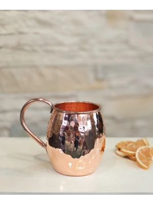 BAKIR KUPA BARDAK KALAYSIZ TOMBUL DÖVME MODEL 2Lİ PARLAK RENK