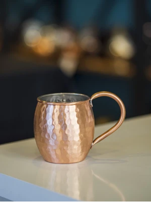 BAKIR KUPA BARDAK TOMBUL MODEL ÇEKİÇ DÖVME MAT BAKIR RENK (2Lİ)