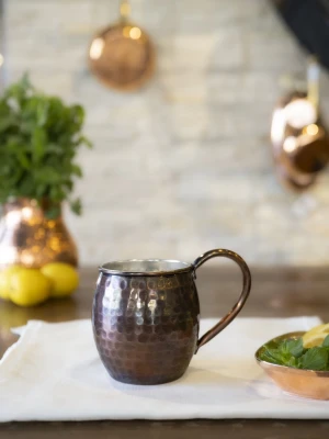 BAKIR KUPA BARDAK TOMBUL MODEL ÇEKİÇ DÖVME OKSİT RENK