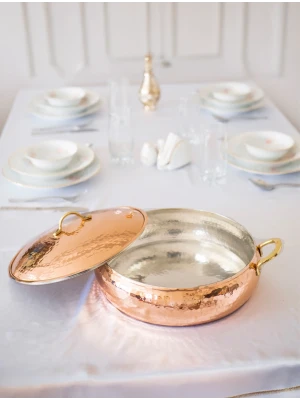 BAKIR PİLAV - KARNIYARIK TENCERESİ BOMBELİ MODEL 31 CM