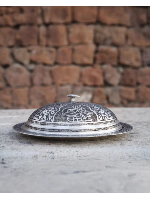 BAKIR SUNUMLUK OYMA NAKIŞLI 40CM MAT KALAY RENK