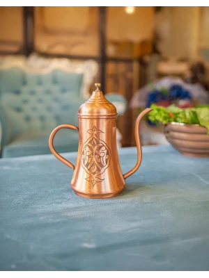 Bakır Yağdanlık Otantik İşlemeli Model Mat Bakır Renk No:1