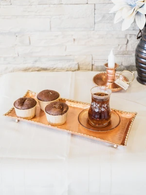 BAKIR TEPSİ ERİTME BATON MODEL MAT BAKIR RENK