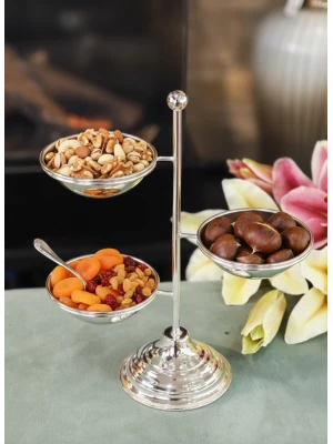 GÜMÜŞ KAPLAMA ÇEREZLİK 3 KASELİ