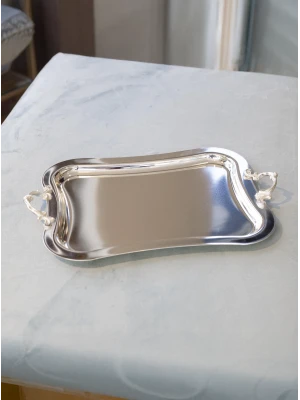 GÜMÜŞ KAPLAMA SUNUM TEPSİSİ MİNİ İTALYAN MODEL (NO2)