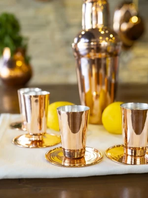 BAKIR SHOT BARDAĞI MEKSİKA MODEL BAKIR RENK 6LI SET(12 PARÇA)