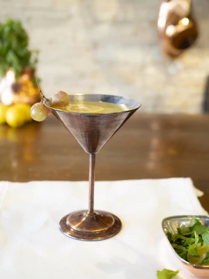 Bakır Kadeh Martini Düz Model Oksit Renk