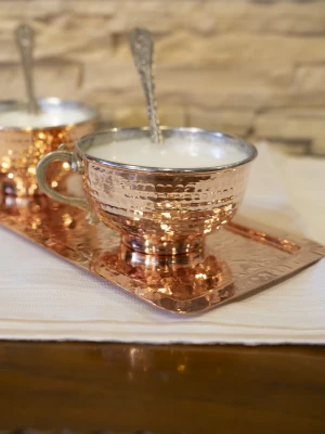 BAKIR AYRAN TASI TEK KULPLU ÇEKİÇ DÖVMELİ PARLAK RENK (2 ADET)