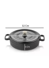 Silver Döküm Yayvan Tencere 24 cm Siyah