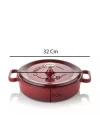 Silver Döküm Yayvan Tencere 24 cm Bordo
