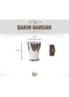 Bakır Bardak Kısa Şerbet Model Gümüş Renk 2li