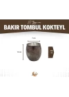 Bakır Bardak Tombul Kokteyl Oksit Bakır Renk