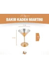 Bakır Kadeh Martini Çekiç Dövme Model Parlak Bakır Renk