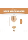 Bakır Kadeh Modern Model Parlak Bakır Renk 2li