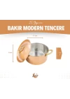 BAKIR MODERN TENCERE DERİN MODEL 17 CM BAKIR RENK