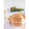 BAKIR PİLAV TENCERESİ OYMA NAKIŞ İŞLEME MAT BAKIR RENK 21 CM