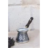BAKIR CEZVE SEDEF KULPLU OYMA NAKIŞ İŞLEME GÜMÜŞ RENK (3 KİŞİLİK)