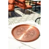 BAKIR TEPSİ YUVARLAK DESENLİ BAKIR RENK 37CM