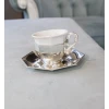 GÜMÜŞ KAPLAMA FİNCAN SETİ KÖŞELİ MODEL
