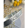 BAKIR FIRIN TEPSİSİ OYMA NAKIŞLI MODEL GÜMÜŞ RENK 35 CM