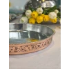 BAKIR FIRIN TEPSİSİ OYMA NAKIŞLI MODEL BAKIR RENK 35 CM
