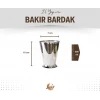 Bakır Bardak Kısa Şerbet Model Gümüş Renk 2li