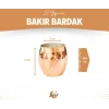 Bakır Bardak Tombul Kokteyl Model Çekiç Dövmeli Bakır Renk