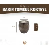 Bakır Bardak Tombul Kokteyl Model Oksit Bakır Renk