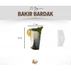 Bakır Bardak Uzun Şerbet Model Gümüş Renk