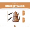 BAKIR ÇAYDANLIK AĞIR İŞLEMELİ MAT BAKIR RENK