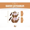 BAKIR ÇAYDANLIK ÇEKİÇ DÖVMELİ KALIN BAKIR RENK