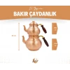 BAKIR ÇAYDANLIK ÇEKİÇ DÖVMELİ KALIN MAT BAKIR RENK