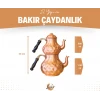 BAKIR ÇAYDANLIK GAMZELİ MODEL MAT BAKIR RENK