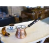 BAKIR CEZVE SEDEF KULPLU İŞLEMELİ TOMBAK MODEL MAT BAKIR RENK 7 KİŞİLİK