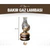 BAKIR GAZ LAMBASI KÜÇÜK BOY OKSİTLİ BAKIR RENK