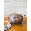 BAKIR GÜVEÇ TENCERESİ MODERN 19 CM OKSİT RENK