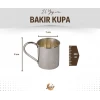 Bakır Kupa Bardak Düz Model Gümüş Renk 500 ml