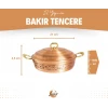 BAKIR PİLAV TENCERESİ OYMA NAKIŞ İŞLEME MAT BAKIR RENK 21 CM