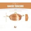 BAKIR PİLAV TENCERESİ OYMA NAKIŞ İŞLEME MAT BAKIR RENK 23 CM