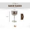 BAKIR ŞARAP KADEHİ ÇEKİÇ DÖVMELİ GÜMÜŞ RENK