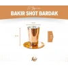 BAKIR SHOT BARDAĞI MEKSİKA MODEL BAKIR RENK 6LI SET(12 PARÇA)