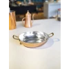 BAKIR TAVA ÇİFT KULPLU MODERN MODEL BAKIR RENK 22 CM