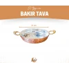 BAKIR TAVA OYMA NAKIŞLI FIRFIRLI TAVA MAT BAKIR RENK 21 CM