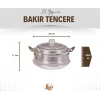 BAKIR TENCERE MARDİN İŞLEMELİ MODEL (5 LİTRE) GÜMÜŞ RENK
