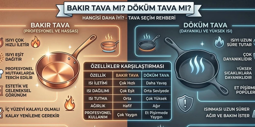 Bakır Tava mı Döküm Tava mı? Hangisi Daha İyi?